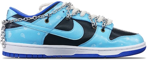 【定制球鞋】 Nike Dunk Low L‘amant 銀鍊藍魄 Vibe定製 解構鞋帶 低幫 板鞋 女款 藍黑 Order 【定制球鞋】 Nike Dunk Low L‘amant 銀鍊藍魄 Vibe定製 解構鞋帶 低幫 板鞋 女款 藍黑