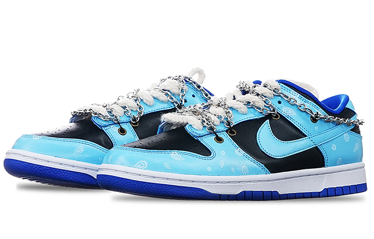 Lookbook (W) 나이키 덩크 로우 '실버 블루 바이브' (커스텀) CW1590-001(Teamone-女款银炼兰魄款蓝黑)