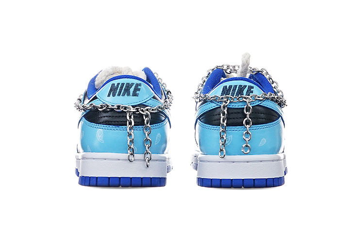 Shop (W) 나이키 덩크 로우 '실버 블루 바이브' (커스텀) CW1590-001(Teamone-女款银炼兰魄款蓝黑)