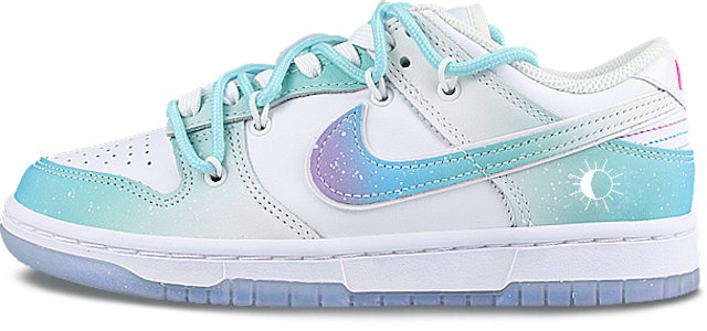 【客製化球鞋】Nike Dunk Low 閃耀潑墨 鐳射太陽 逐漸解構 炫彩亮麗 防滑減震 低筒 板鞋 女款 藍白 Buy 【客製化球鞋】Nike Dunk Low 閃耀潑墨 鐳射太陽 逐漸解構 炫彩亮麗 防滑減震 低筒 板鞋 女款 藍白