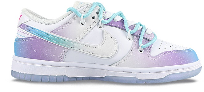 【客製化球鞋】Nike Dunk Low 閃耀潑墨 鐳射太陽 逐漸解構 炫彩亮麗 防滑減震 低筒 板鞋 女款 藍白 Order 【客製化球鞋】Nike Dunk Low 閃耀潑墨 鐳射太陽 逐漸解構 炫彩亮麗 防滑減震 低筒 板鞋 女款 藍白