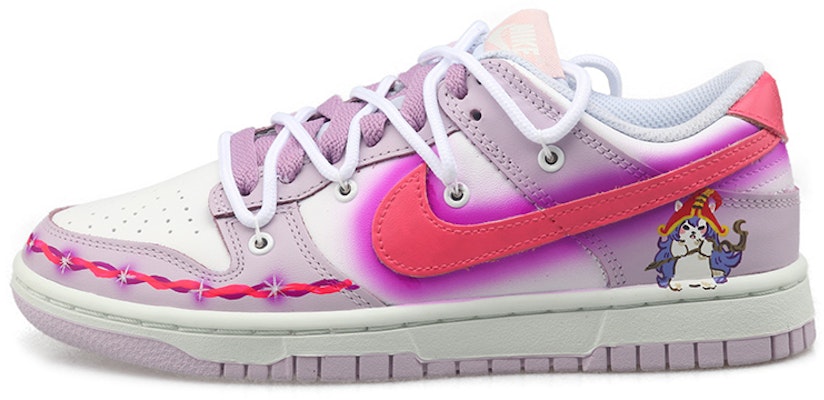 (W) 나이키 덩크 로우 '룰루 고양이 형광 핑크-퍼플' (커스텀) DD1503-001(Team拾玖-女款魔法璐璐) Buy (W) 나이키 덩크 로우 '룰루 고양이 형광 핑크-퍼플' (커스텀) DD1503-001(Team拾玖-女款魔法璐璐)