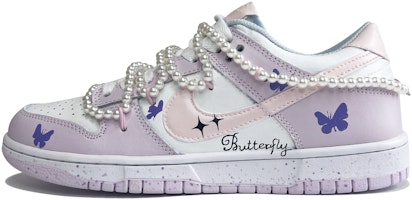 【定制球鞋】Nike Dunk Low 香芋紫蝴蝶 解構風 雙鞋帶 珍珠鏈條 學院風 低幫 板鞋 女款 藍紫粉 Buy 【定制球鞋】Nike Dunk Low 香芋紫蝴蝶 解構風 雙鞋帶 珍珠鏈條 學院風 低幫 板鞋 女款 藍紫粉