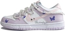 Buy 【定制球鞋】Nike Dunk Low 香芋紫蝴蝶 解構風 雙鞋帶 珍珠鏈條 學院風 低幫 板鞋 女款 藍紫粉