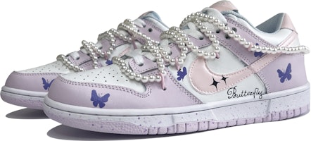 【定制球鞋】Nike Dunk Low 香芋紫蝴蝶 解構風 雙鞋帶 珍珠鏈條 學院風 低幫 板鞋 女款 藍紫粉 Lookbook 【定制球鞋】Nike Dunk Low 香芋紫蝴蝶 解構風 雙鞋帶 珍珠鏈條 學院風 低幫 板鞋 女款 藍紫粉