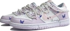 Lookbook 【定制球鞋】Nike Dunk Low 香芋紫蝴蝶 解構風 雙鞋帶 珍珠鏈條 學院風 低幫 板鞋 女款 藍紫粉