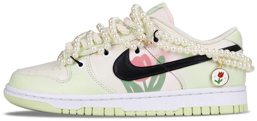 【定制球鞋】 Nike Dunk Low Lime Ice 復古Ins風 鬱金香主題定制 解構雙鞋帶 珍珠 禮物 乾淨優雅 情侶 低幫 板鞋 女款 粉綠 Buy 【定制球鞋】 Nike Dunk Low Lime Ice 復古Ins風 鬱金香主題定制 解構雙鞋帶 珍珠 禮物 乾淨優雅 情侶 低幫 板鞋 女款 粉綠