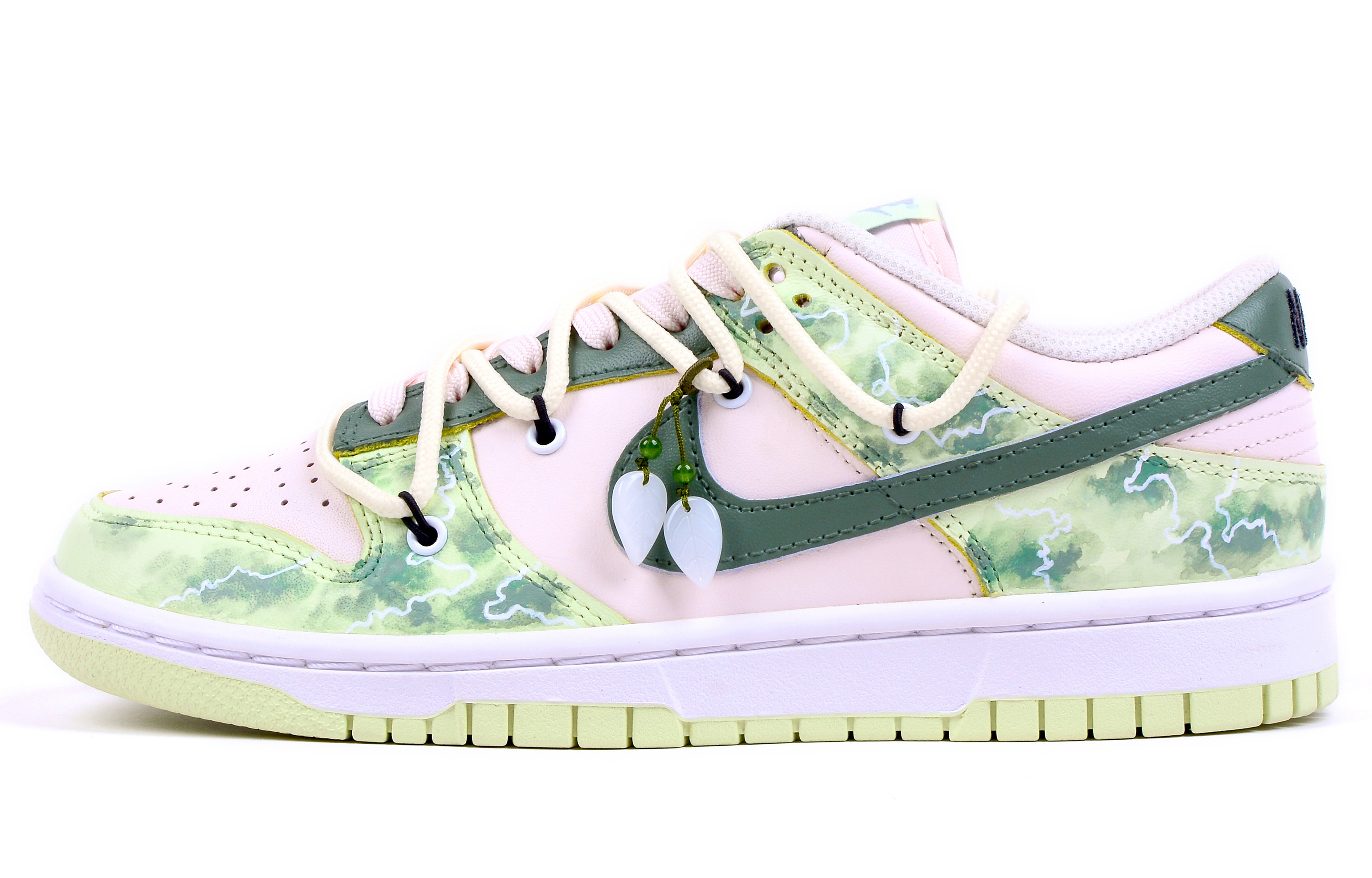 Buy (W) Nike Dunk Low カスタム「ライムアイスウォーターインクフェード」 DD1503-600(Team42-女款御纳户茶粉绿)