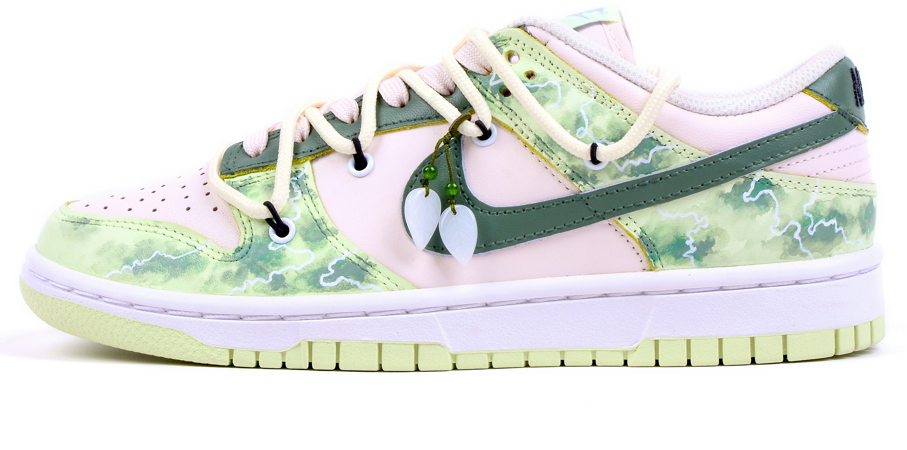 custom-shoes-women-nike-dunk-low-lime-ice-water-ink-fade