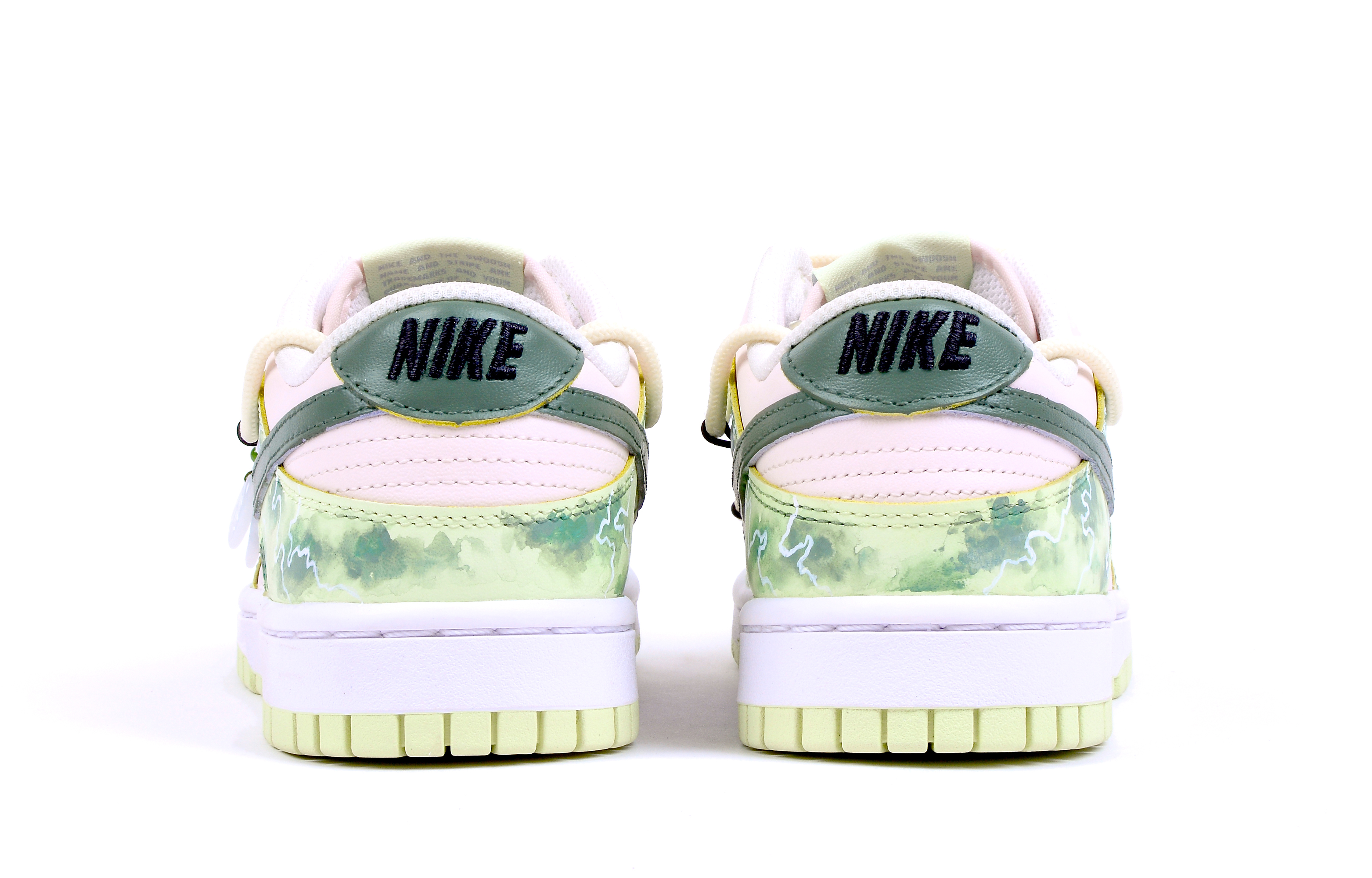 Shop (W) Nike Dunk Low カスタム「ライムアイスウォーターインクフェード」 DD1503-600(Team42-女款御纳户茶粉绿)
