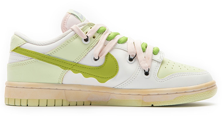 【定製球鞋】Nike Dunk Low Lime Ice 野鶴製造 Lime Ice 酪梨 解構鞋帶 vibe做舊 低幫 板鞋 女款 白綠 Order 【定製球鞋】Nike Dunk Low Lime Ice 野鶴製造 Lime Ice 酪梨 解構鞋帶 vibe做舊 低幫 板鞋 女款 白綠