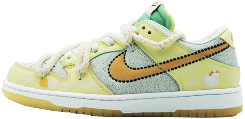 【定制球鞋】 Nike Dunk Low 101 小黃鴨 清新 結構 塗鴉 做舊 可愛 低幫 板鞋 女款 蛋黃 Buy 【定制球鞋】 Nike Dunk Low 101 小黃鴨 清新 結構 塗鴉 做舊 可愛 低幫 板鞋 女款 蛋黃