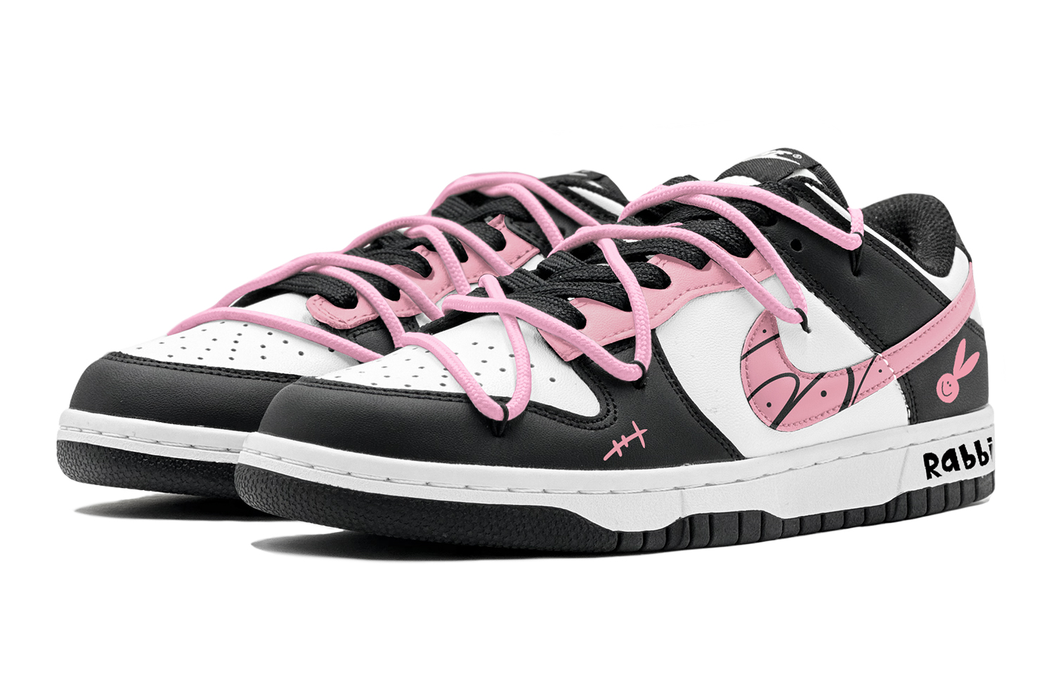 Lookbook 【定製球鞋】Nike Dunk Low 俏皮風 蘿莉粉兔 特殊鞋盒 低幫 板鞋 女款 黑粉