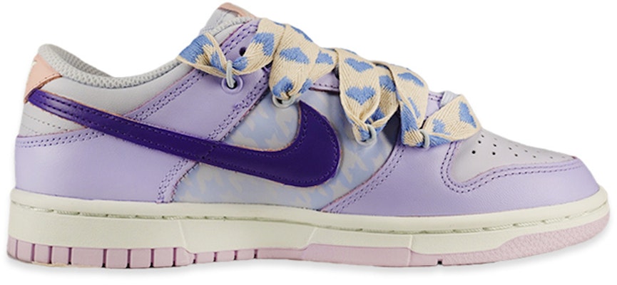 【定製球鞋】Nike Dunk Low 愛心千鳥格 解構風格 休閒 低幫 板鞋 女款 紫白 Order 【定製球鞋】Nike Dunk Low 愛心千鳥格 解構風格 休閒 低幫 板鞋 女款 紫白