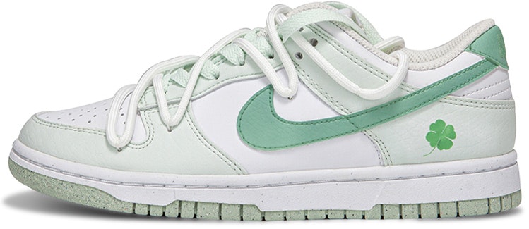 custom-shoes-women-nike-dunk-low-lucky-clover-deconstructed-mint-green