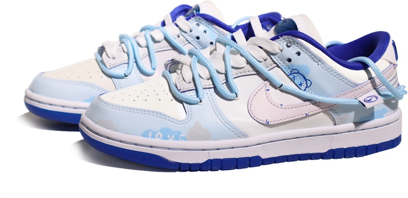 【定制球鞋】Nike Dunk Low 馬卡龍 迷彩小熊Love 塗鴉 解構雙鞋帶 低幫 板鞋 女款 海燕藍 Lookbook 【定制球鞋】Nike Dunk Low 馬卡龍 迷彩小熊Love 塗鴉 解構雙鞋帶 低幫 板鞋 女款 海燕藍