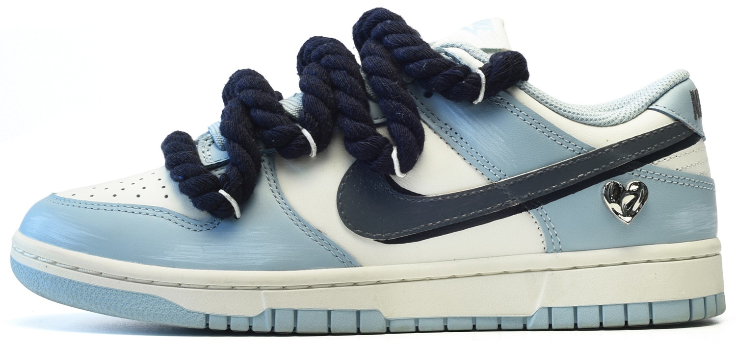 custom-shoes-women-nike-dunk-low-metallic-heart-swoosh-white-blue