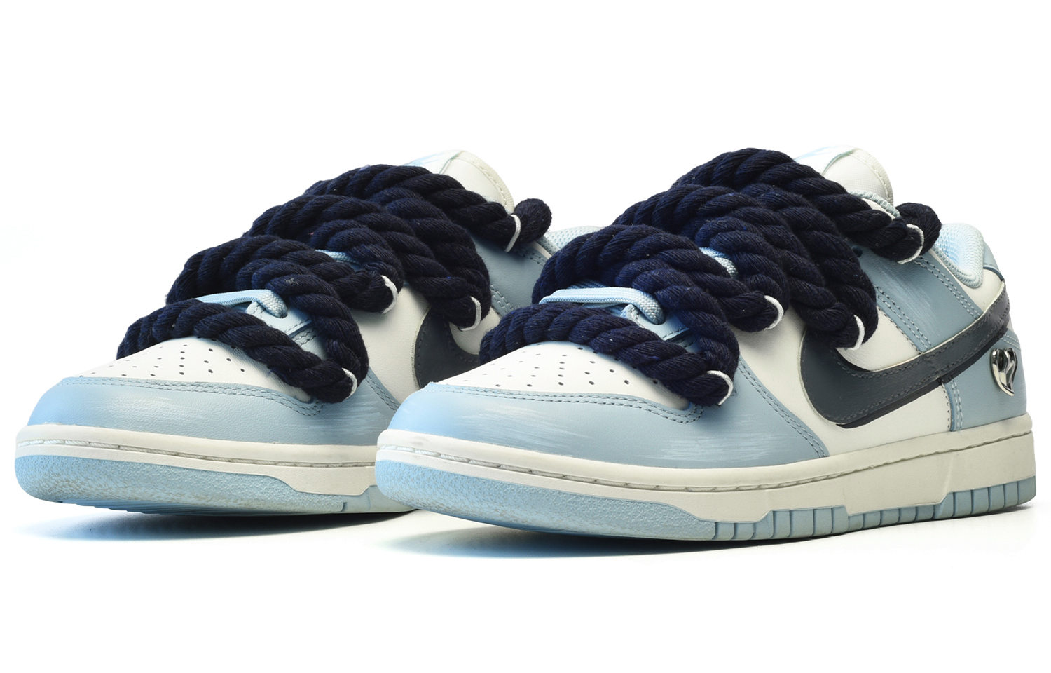 Lookbook (W) [定制鞋款] 耐克Dunk Low '金属心型勾白蓝' DD1503-123(TeamE-女款金属爱心白蓝)