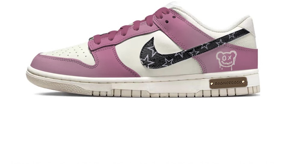custom-shoes-women-nike-dunk-low-metallic-purple-bear