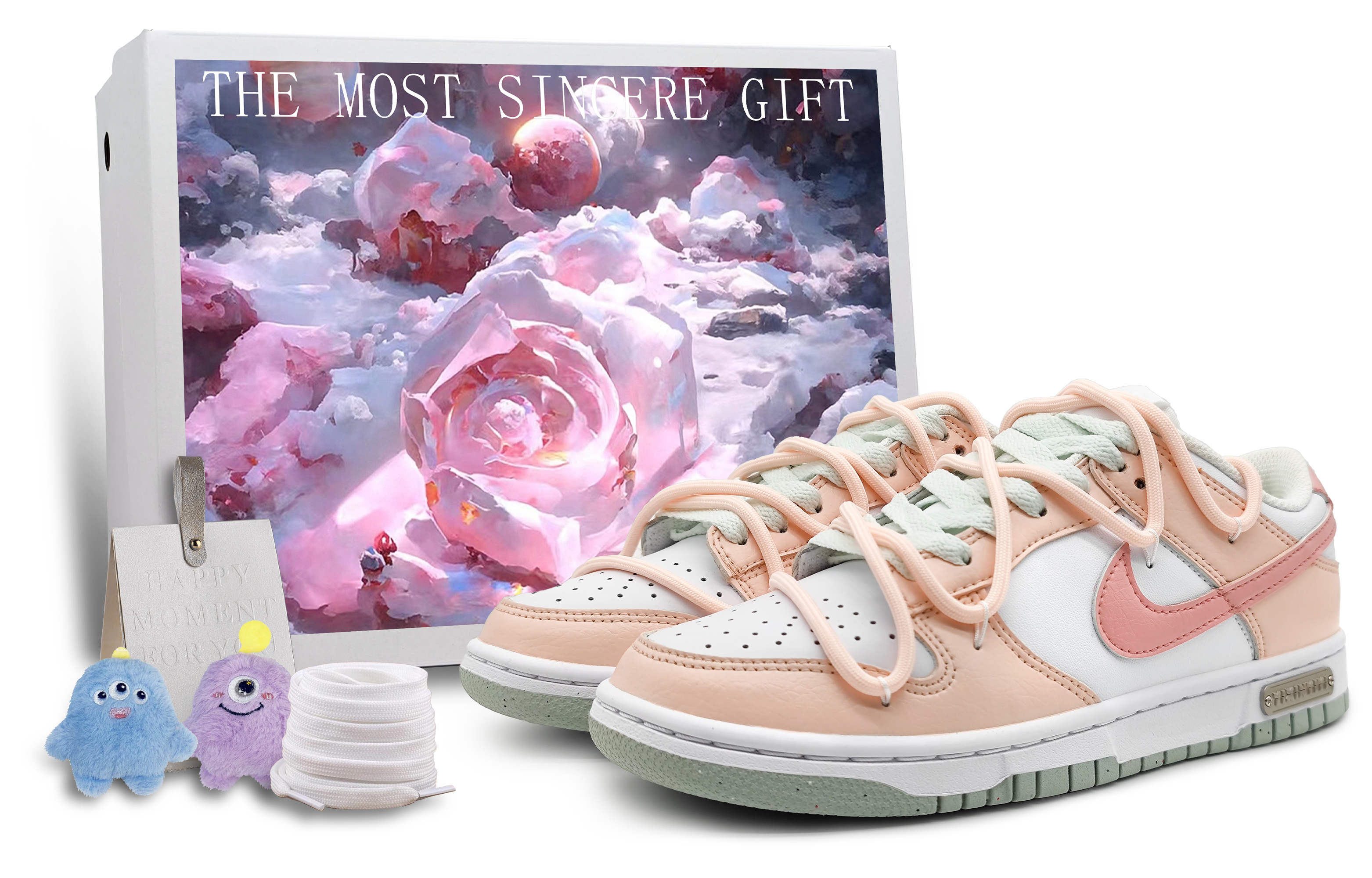 Buy (W) [Zapatos Personalizados] Nike Dunk Low 'Té con Leche - Rosa Suave' DN1431-102(Team16-樱樱莓粉礼BX)