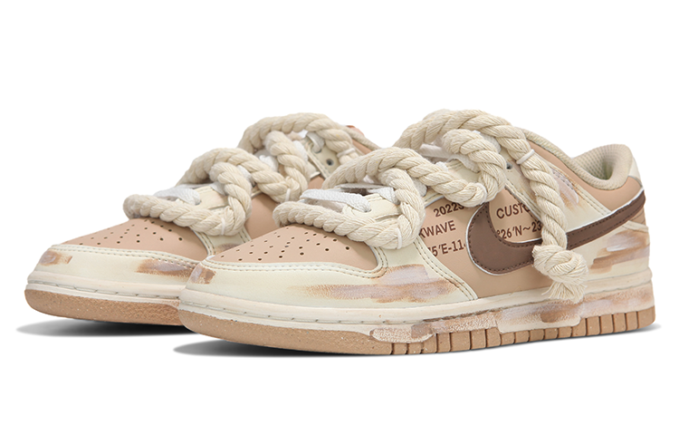 Lookbook (W) 【カスタムシューズ】(女性用) ナイキ ダンク ロー 'ミルクティーヒートウェーブ' DD1873-200(Team24-女款浸染做旧奶茶色)