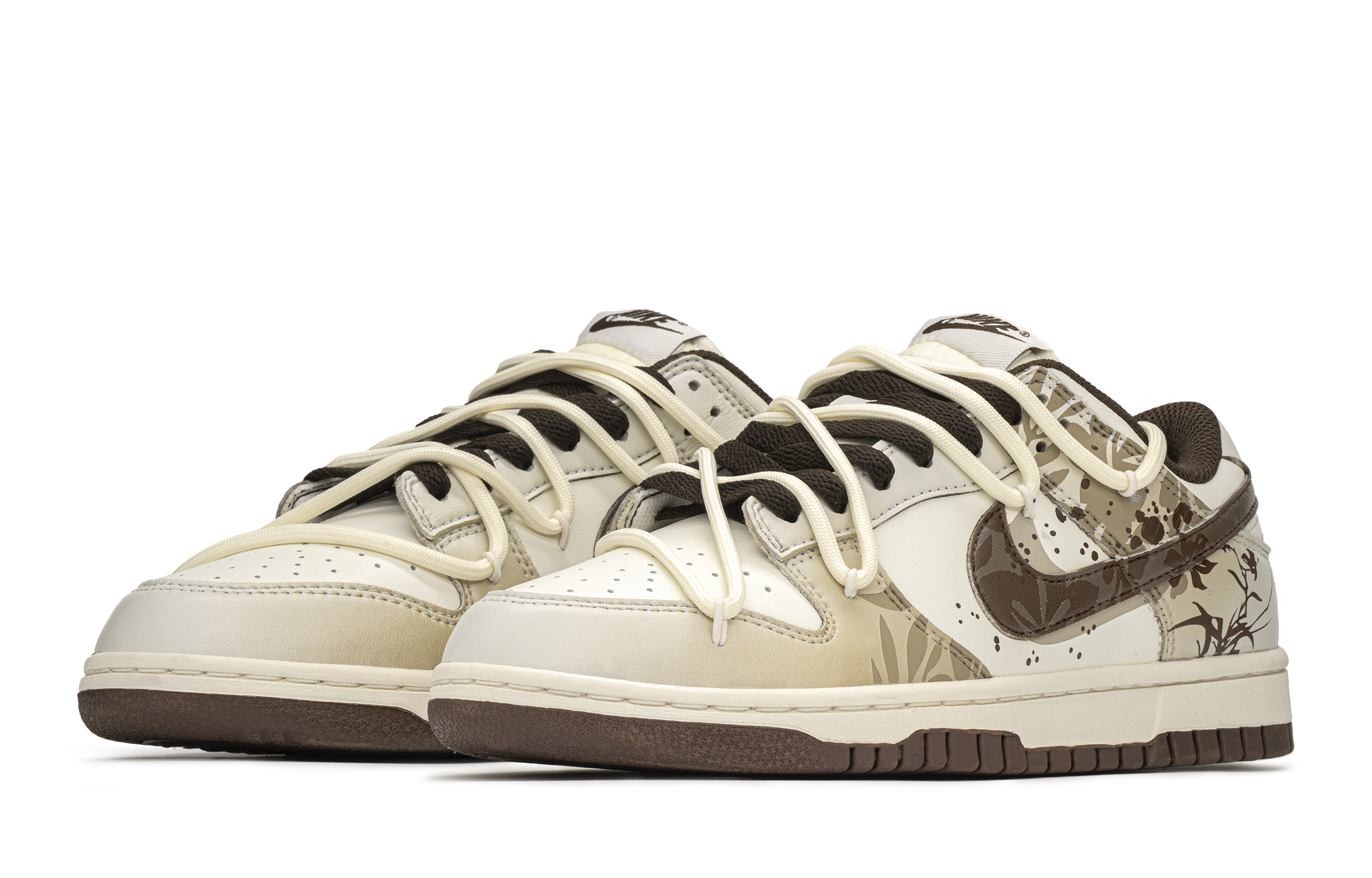 Shop (W) [カスタムシューズ]（女性用）ナイキ ダンク ロー 'ミラード ブラウン' DD1503-124(TeamA-水墨兰花)