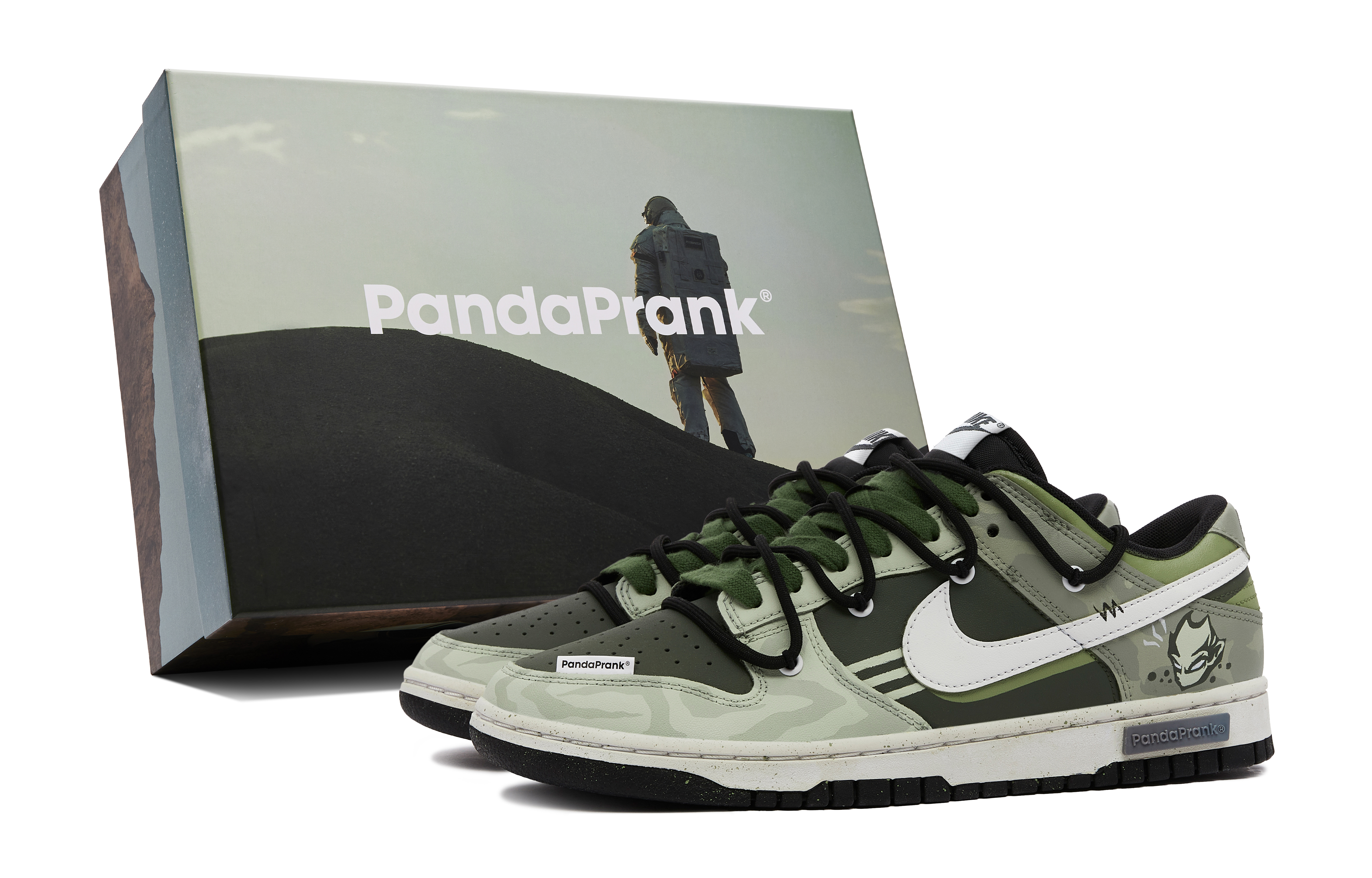 Buy (W) 나이키 덩크 로우 '모란디 그린 팬다 장난' (58 characters) FD1232-001-485164
