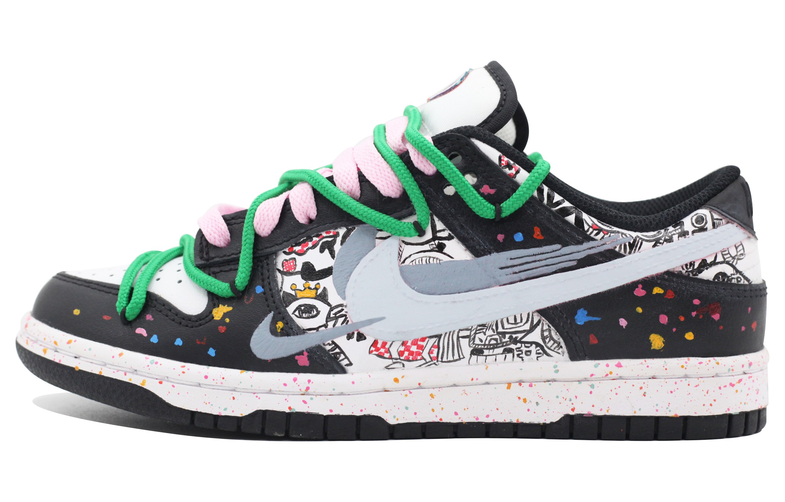 Buy (W) Zapatillas Nike Dunk Low 'Graffiti Swoosh Multicolor' FD4623-131(Team39-AMY112涂鸦)