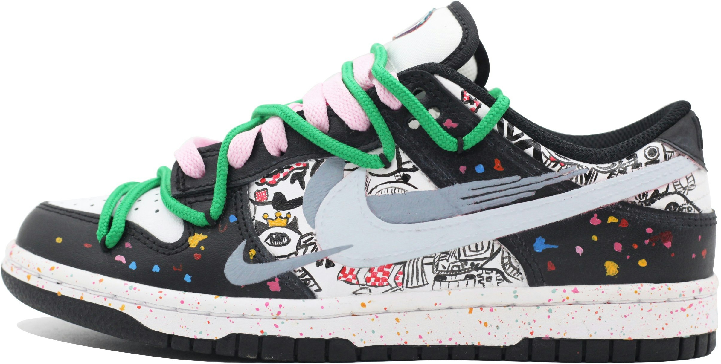 custom-shoes-women-nike-dunk-low-multi-color-swoosh-graffiti