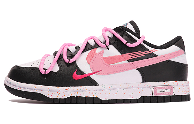Buy (W) 나이키 덩크 로우 '멀티 스우시' (커스텀) FD4623-131(TeamThree-女款三勾黑白粉)