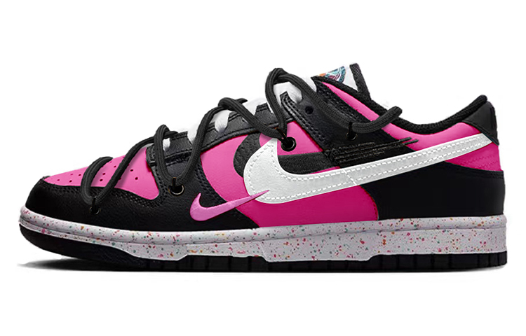 Buy (W) [Zapatos Personalizados] Nike Dunk Low 'Swoosh Multicolor Rosa Flúor' FD4623-131(TeamY-女款三勾荧光粉)