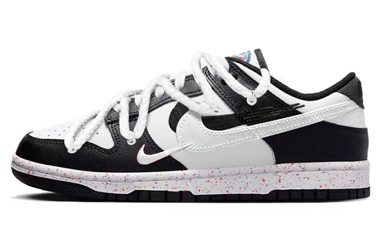 Buy (W) [Kasut Custom] Nike Dunk Low 'Panda Berbilang Warna Swoosh' FD4623-131(TeamY-女款胖达熊猫黑白)