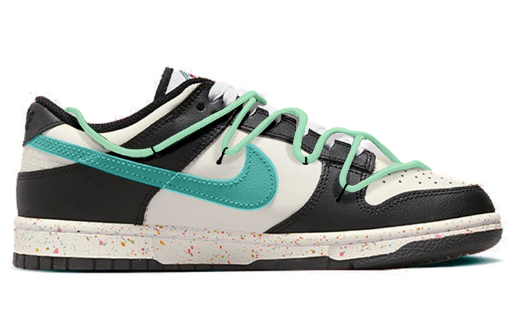 Order (W) ナイキ ダンク LOW マルチスウッシュ 黒緑 (Nike Dunk LOW Multi Swoosh Black Green) FD4623-131(TeamK-三钩黑绿)