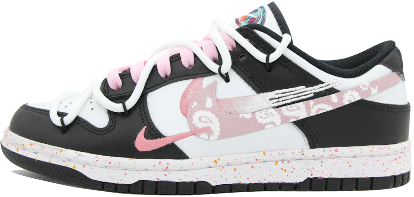 【定制球鞋】Nike Dunk Low Multi - Color Swoosh 活力三勾 腰花果 低筒 板鞋 女款 黑白粉 Order 【定制球鞋】Nike Dunk Low Multi - Color Swoosh 活力三勾 腰花果 低筒 板鞋 女款 黑白粉