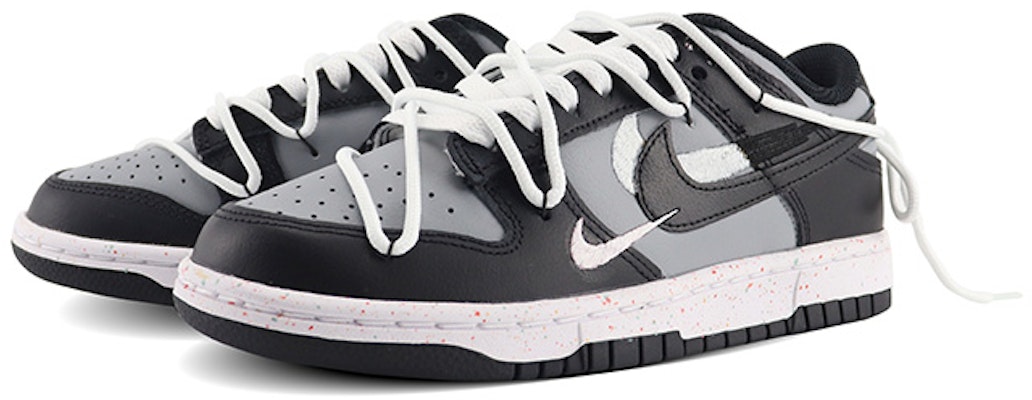 【定製球鞋】Nike Dunk Low Multi-Color Swoosh 淺墨染指 灰白三勾 防滑減震 低筒 板鞋 女款 灰色 Lookbook 【定製球鞋】Nike Dunk Low Multi-Color Swoosh 淺墨染指 灰白三勾 防滑減震 低筒 板鞋 女款 灰色
