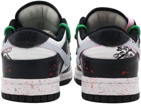 【定製球鞋】Nike Dunk Low Multi - Color Swoosh 活力三勾 塗鴉 低筒 板鞋 女款 黑白 Purchase 【定製球鞋】Nike Dunk Low Multi - Color Swoosh 活力三勾 塗鴉 低筒 板鞋 女款 黑白