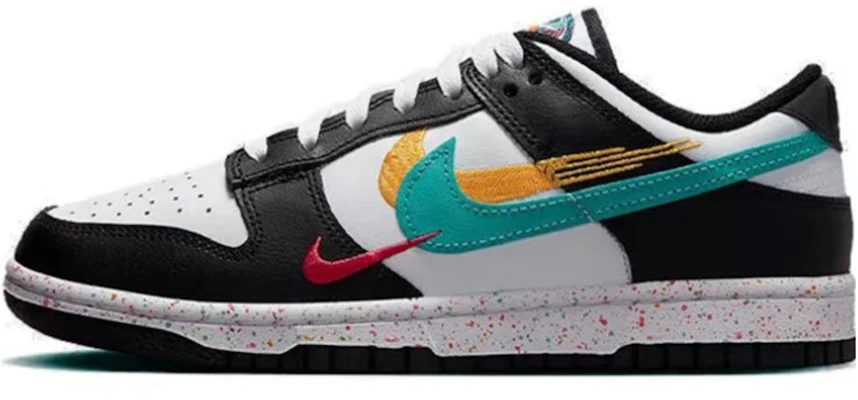 【定製球鞋】Nike Dunk Low Multi - Color Swoosh 活力三勾 塗鴉 低筒 板鞋 女款 黑白 Sizing 【定製球鞋】Nike Dunk Low Multi - Color Swoosh 活力三勾 塗鴉 低筒 板鞋 女款 黑白