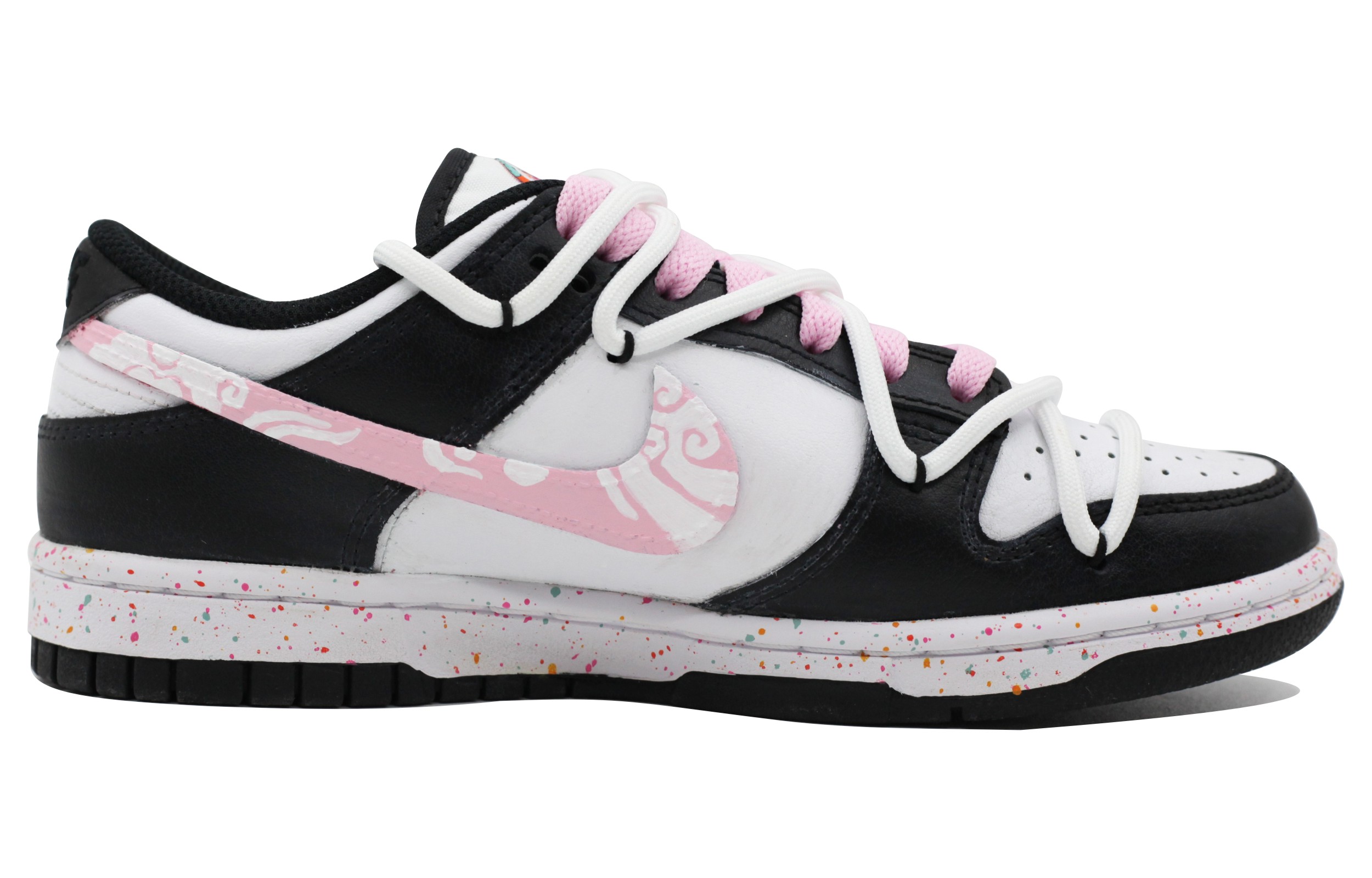 Order (W) 나이키 덩크 로우 '멀티 스우시 - 검/흰/핑' FD4623-131(Team39-AMY85国风云锦)