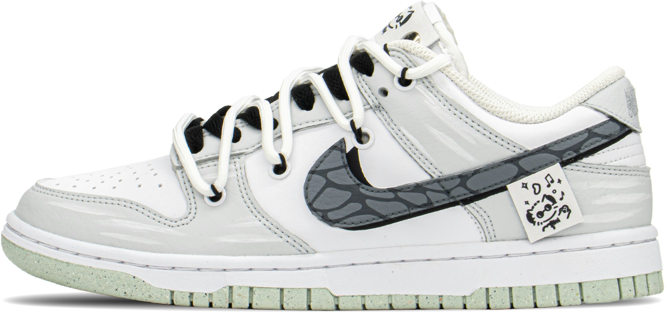 custom-shoes-women-nike-dunk-low-music-cat-grey-white