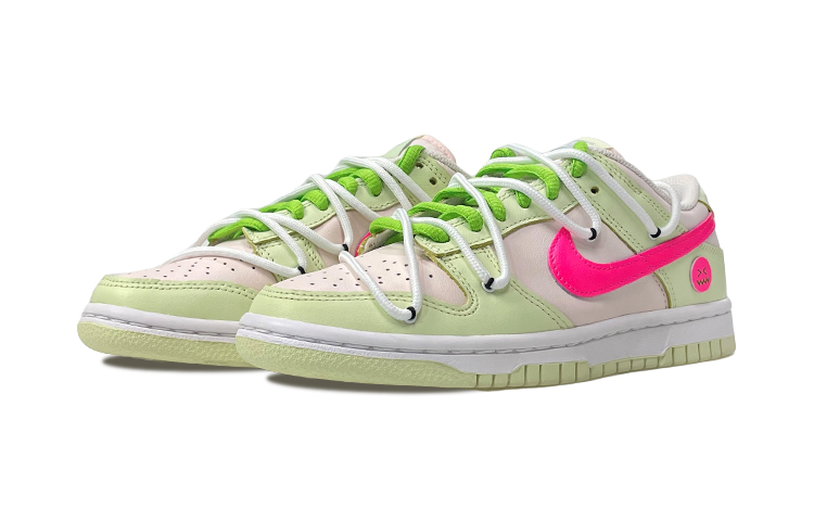 Lookbook 【客製化球鞋】Nike Dunk Low 霓虹青檸 低筒 板鞋 女款 綠粉