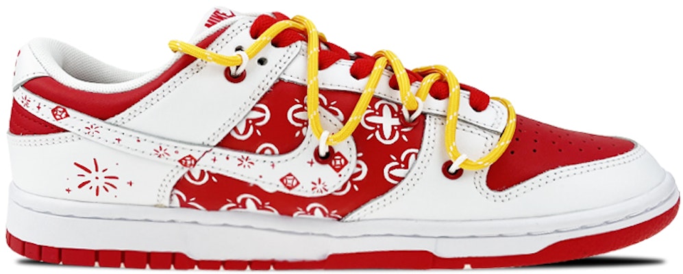 【定制球鞋】Nike Dunk Low 是在玩鞋 大學紅 新年 煙火 窗花剪紙 解構 塗鴉 低幫 板鞋 女款 白紅 Order 【定制球鞋】Nike Dunk Low 是在玩鞋 大學紅 新年 煙火 窗花剪紙 解構 塗鴉 低幫 板鞋 女款 白紅