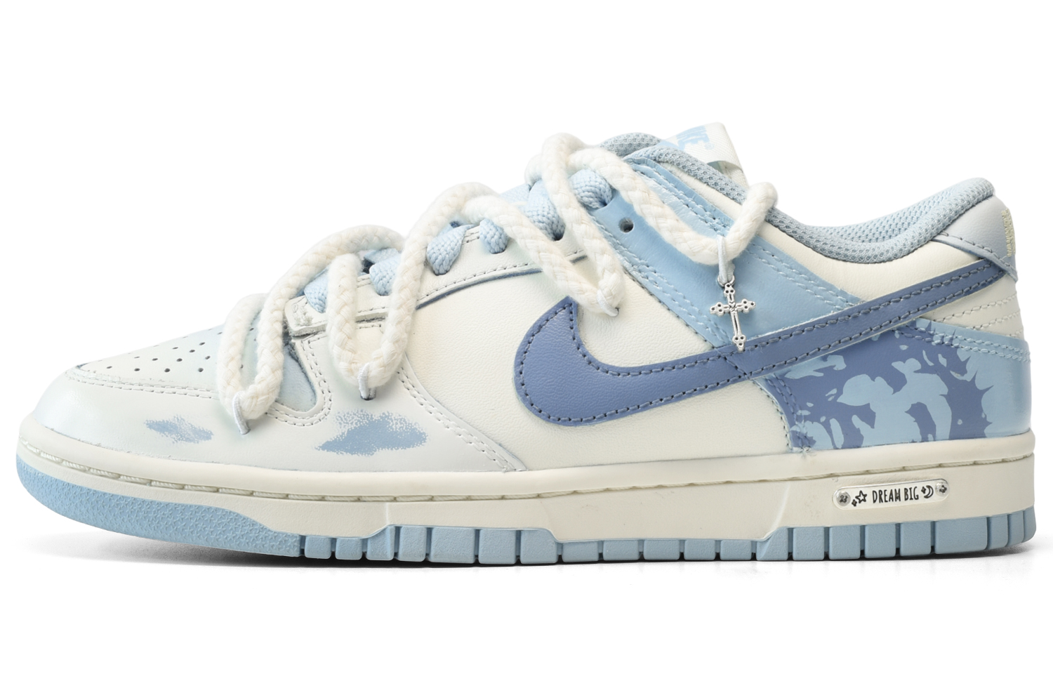 Buy (W) [Sepatu Custom] Nike Dunk Low 'Ocean Bliss Graffiti' DD1503-123(TeamE-女款海风白蓝)