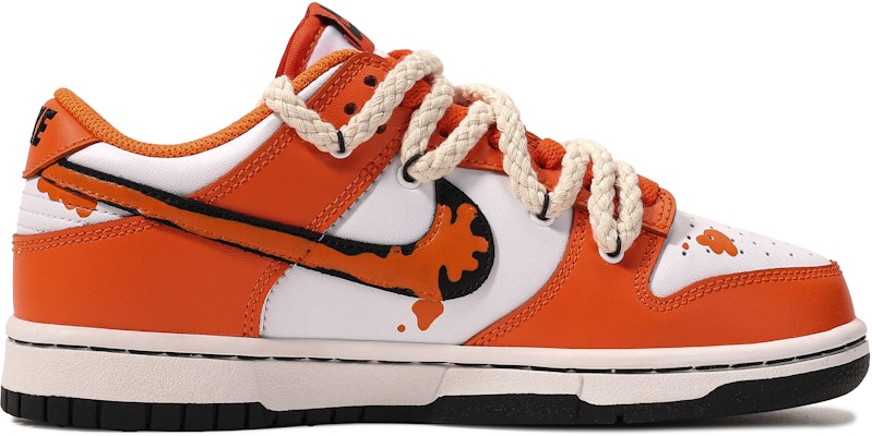 【訂製球鞋】Nike Dunk Low 達文西訂製 橙色預警 塗鴉 簡約 麻繩 雙鞋帶 防水耐磨 低筒 板鞋 女款 橙白 Order 【訂製球鞋】Nike Dunk Low 達文西訂製 橙色預警 塗鴉 簡約 麻繩 雙鞋帶 防水耐磨 低筒 板鞋 女款 橙白