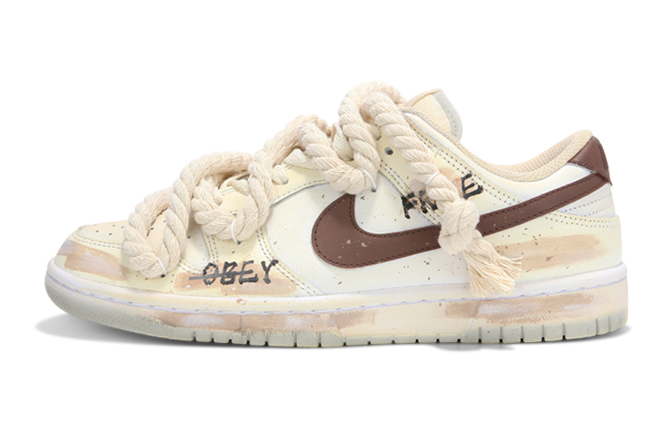 Buy (W) [Sepatu Kustom] Nike Dunk Low 'Oxidized Paint Splatter Graffiti Coklat Muda' DH9765-102(Team24-女款棕勾涂鸦2)