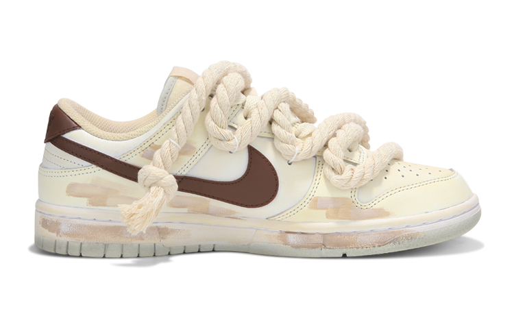 Order (W) [Sepatu Kustom] Nike Dunk Low 'Oxidized Paint Splatter Graffiti Coklat Muda' DH9765-102(Team24-女款棕勾涂鸦2)