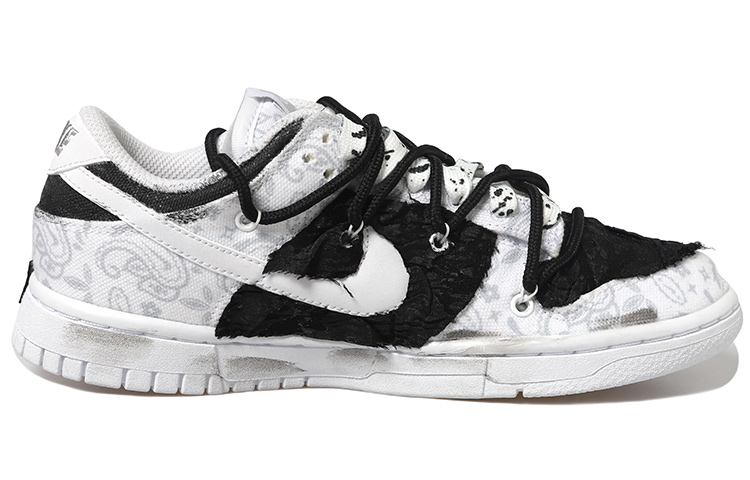 Order (W) [Sneakers Custom] Nike Dunk Low 'Paisley Patchwork Hitam Putih' DJ9955-100(Team拾玖-双x腰果S-BOX)