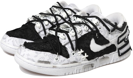 【定制球鞋】Nike Dunk Low OKHR 解構風 貼布 復古 做舊Vibe 腰果花 拉鍊 雙x 低幫 板鞋 女款 黑白 Lookbook 【定制球鞋】Nike Dunk Low OKHR 解構風 貼布 復古 做舊Vibe 腰果花 拉鍊 雙x 低幫 板鞋 女款 黑白