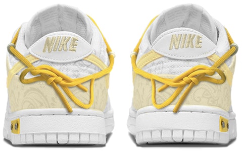 【訂製球鞋】Nike Dunk Low 復古黃鞋帶腰果花解構綁帶低幫板鞋女款灰白 Shop 【訂製球鞋】Nike Dunk Low 復古黃鞋帶腰果花解構綁帶低幫板鞋女款灰白