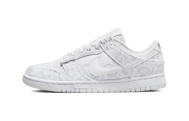 Sizing 【訂製球鞋】Nike Dunk Low 復古黃鞋帶腰果花解構綁帶低幫板鞋女款灰白