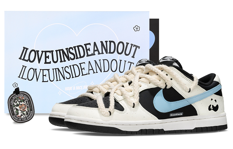 Order (W) [Sepatu Custom] Nike Dunk Low 'Panda Blueberry' CW1590-100(Team62-小熊猫蓝莓女款)